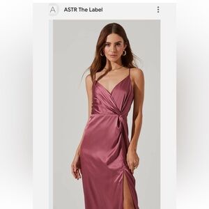 ASTR the Label Satin Slip Midi Dress Mauve Mediun